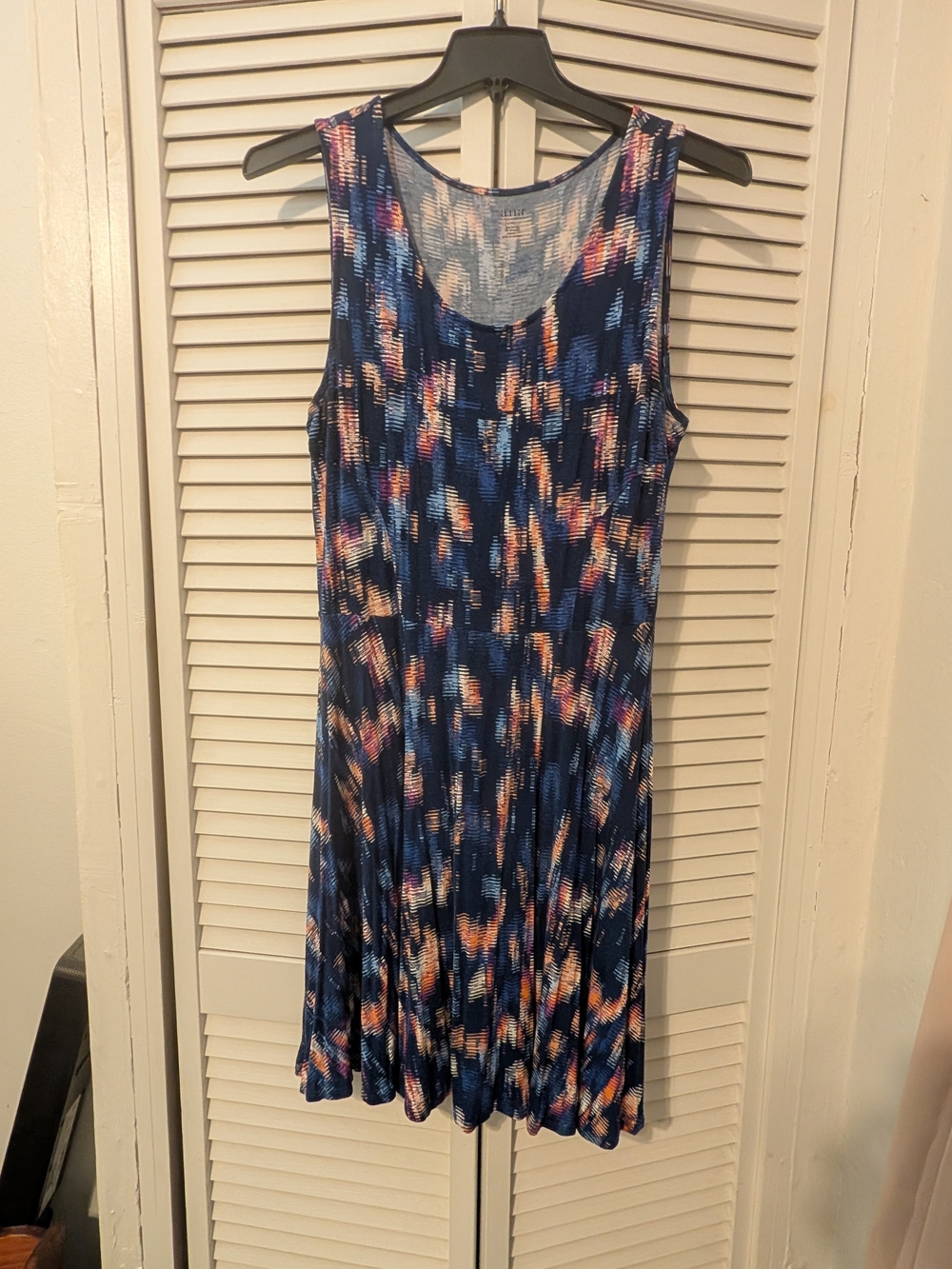a.n.a Navy Multicolor Sleeveless Midi Dress